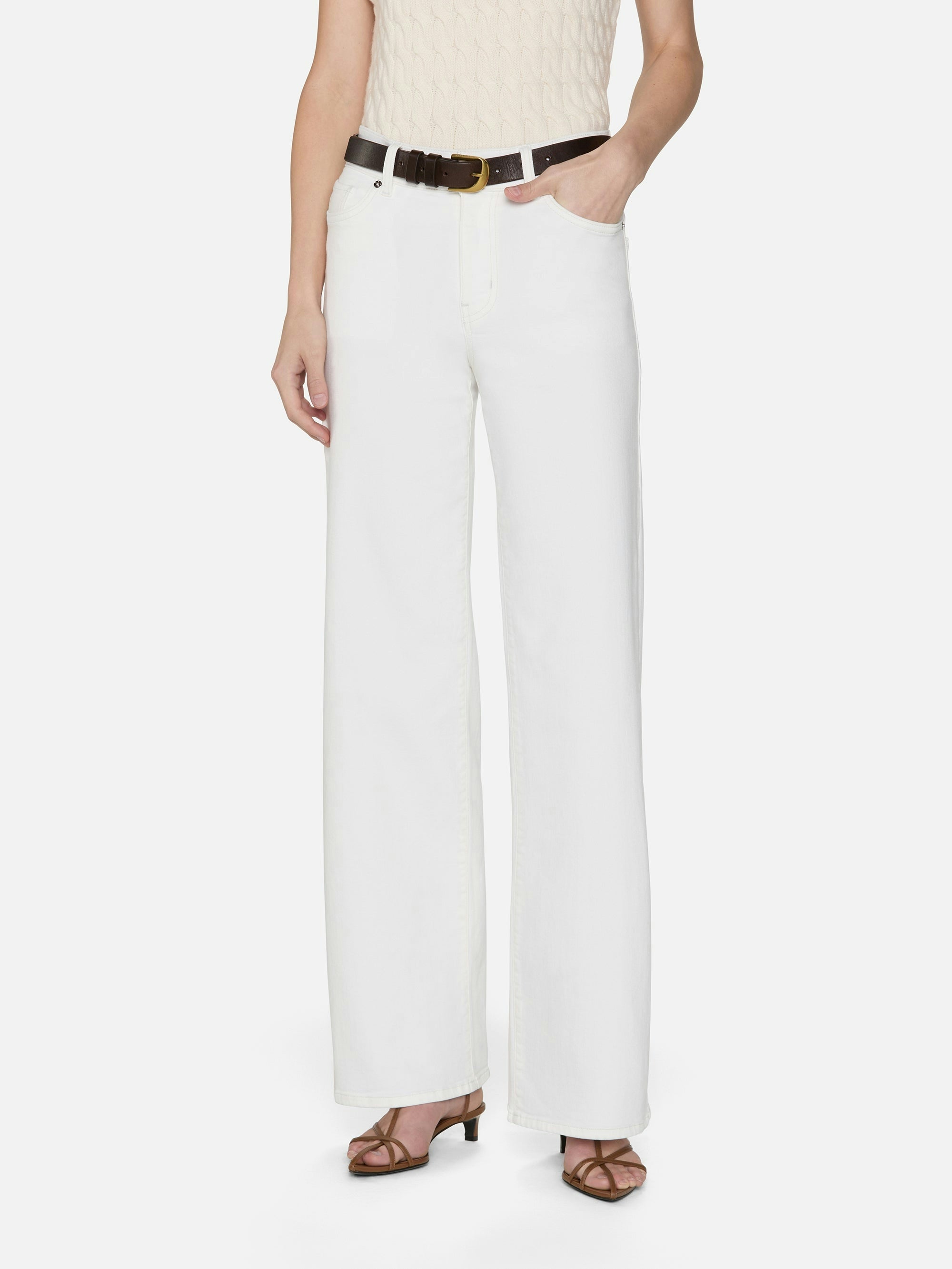 Frlsp238 Slim Palazzo - White
