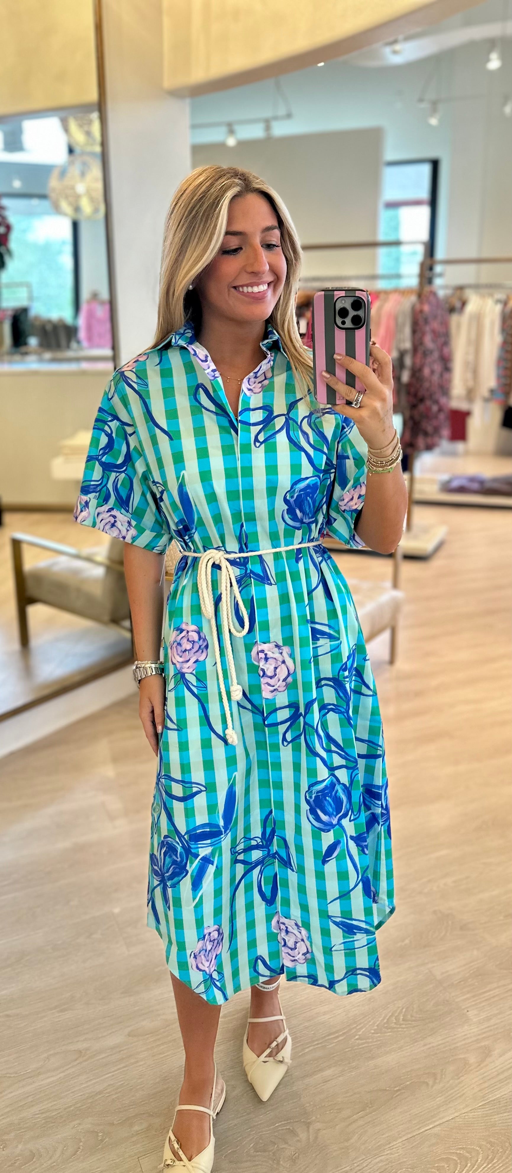 Dedr26 Luva Verde Tunic Shirt Dress