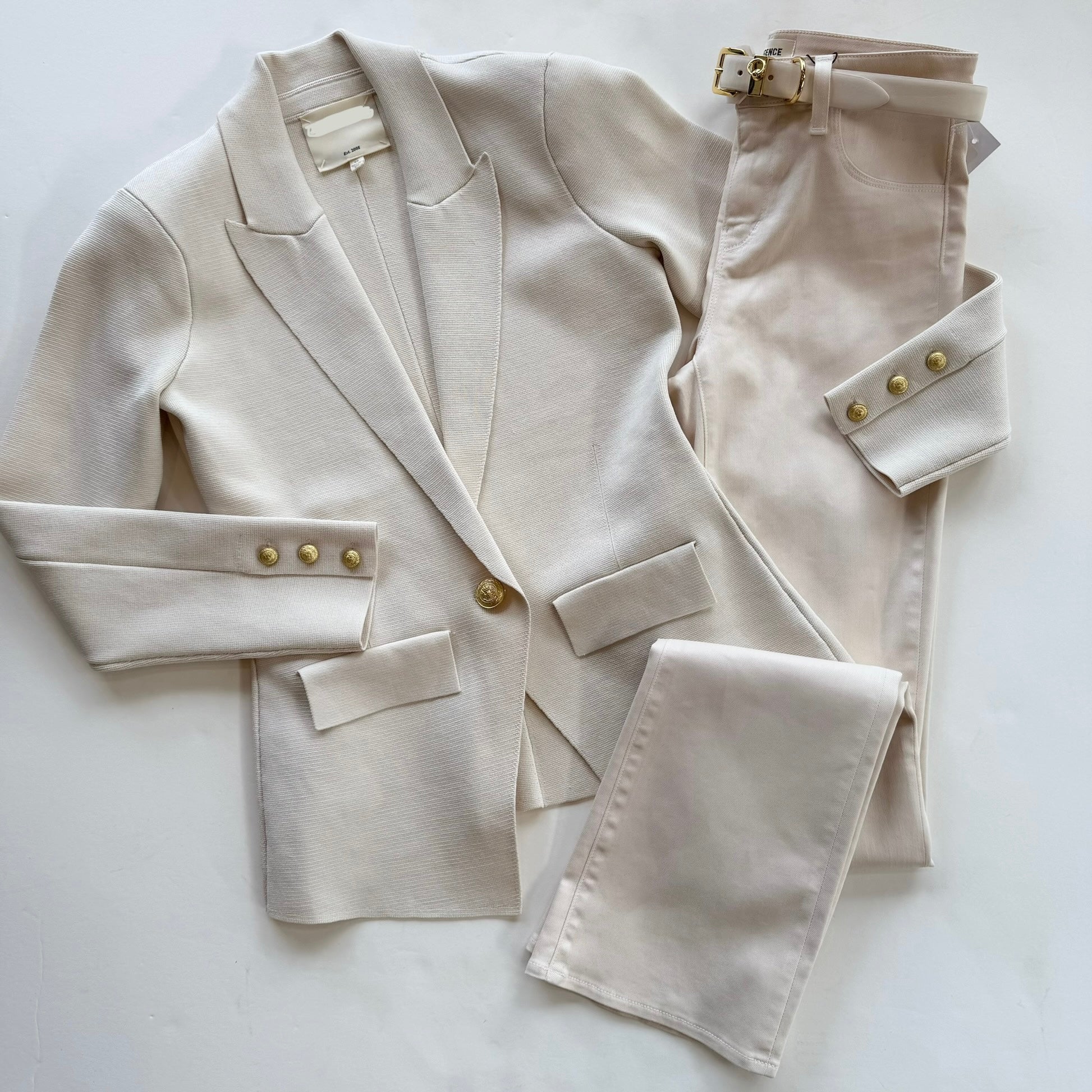 La80034 Ivory Knit Blazer
