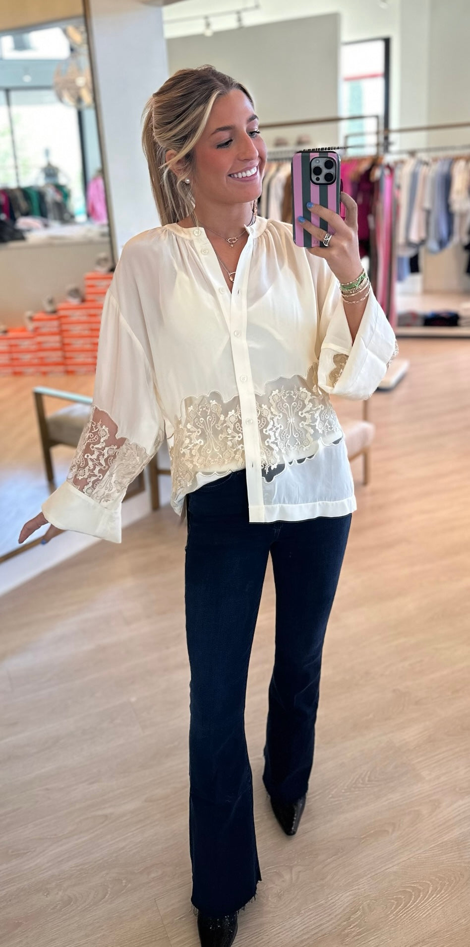 Maremy White Lace Top