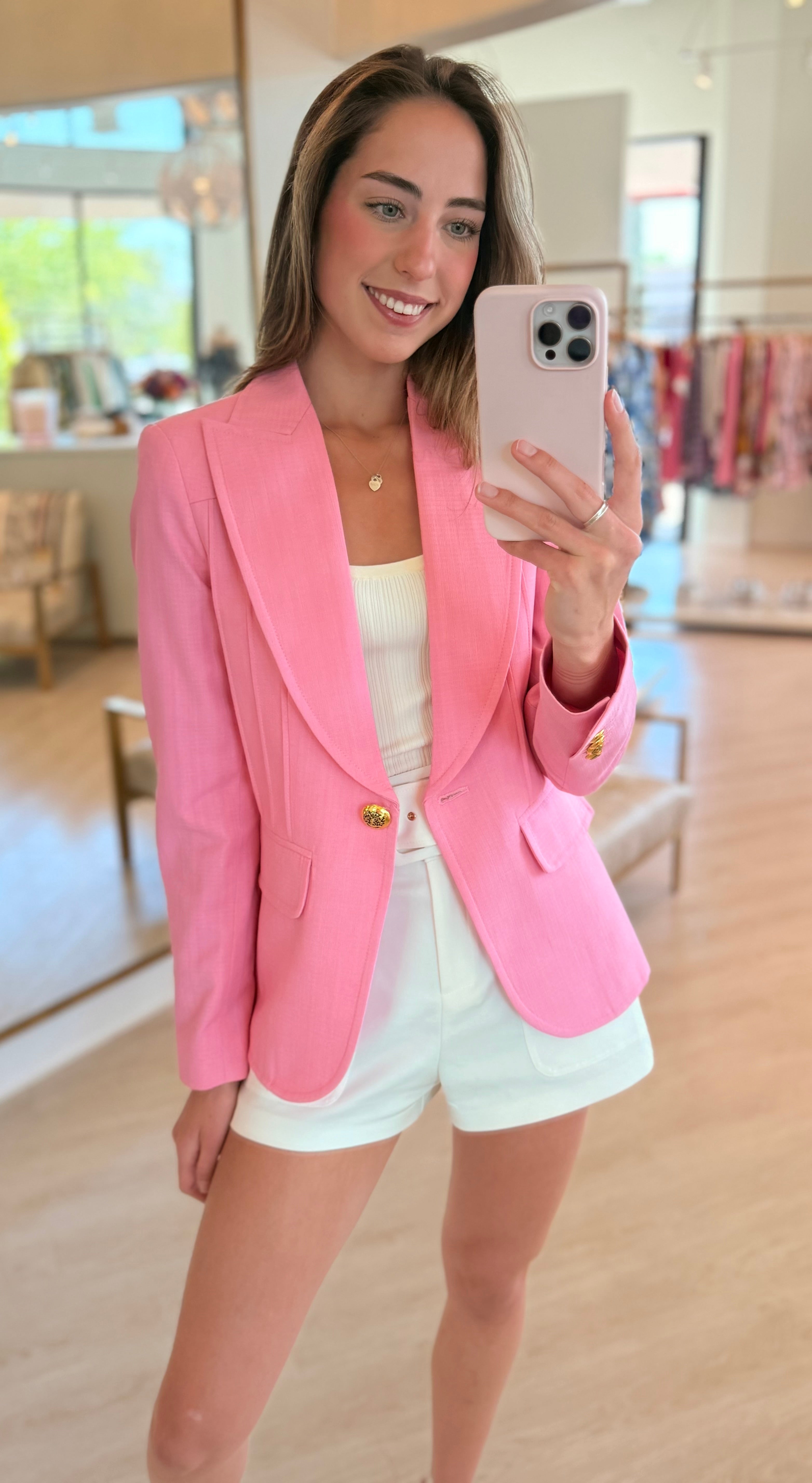 Sm109 Peony Pintuck Blazer