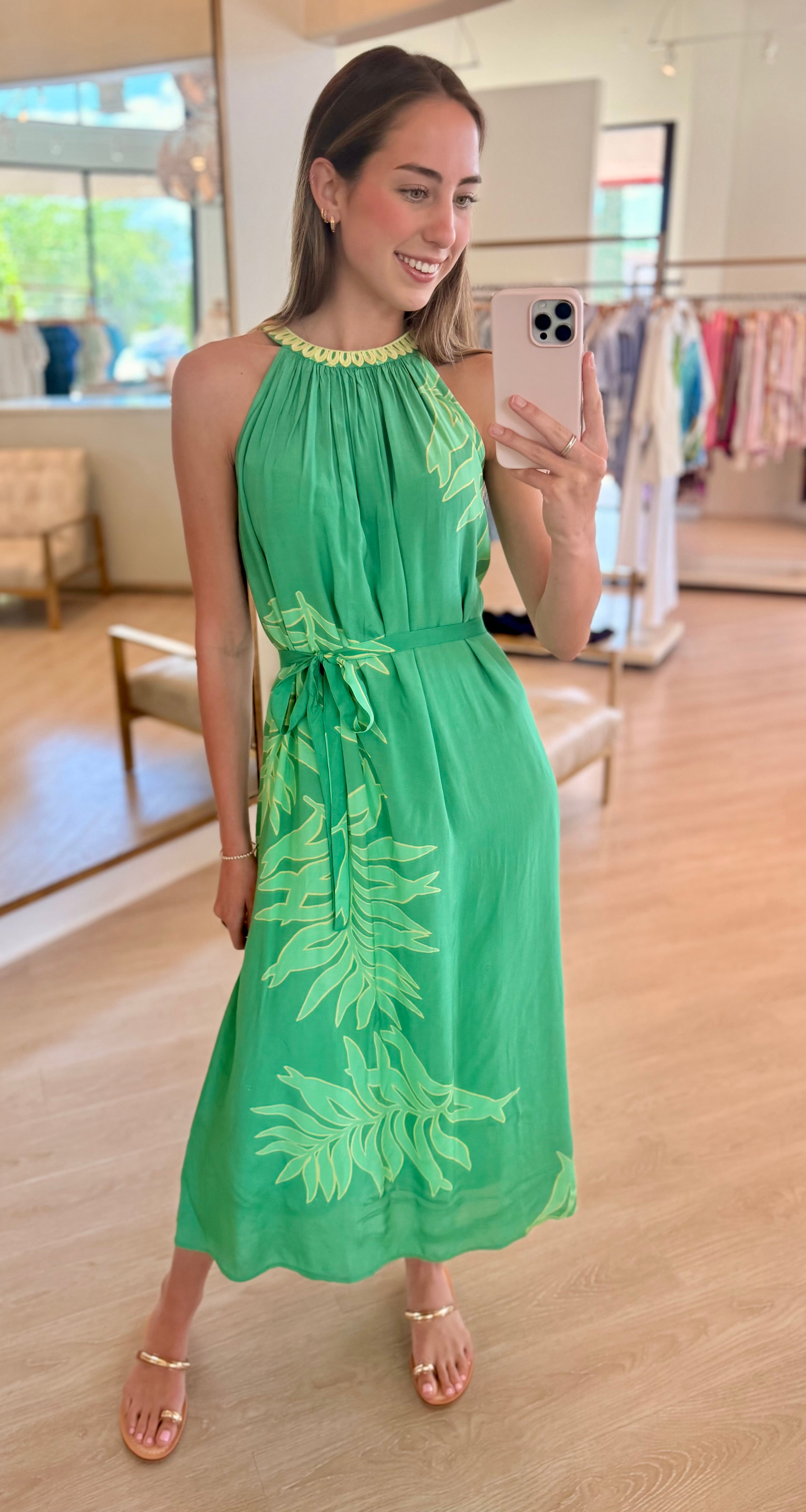 Veodessa Palm Print Maxi Dress