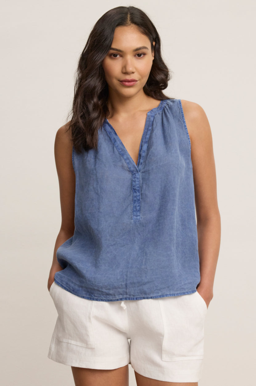 Vetacy Indigo Vneck Tank