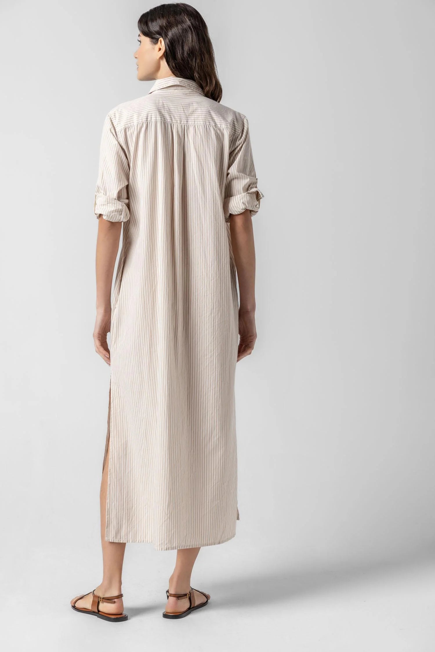 Lipa2994 Striped Maxi Shirtdress