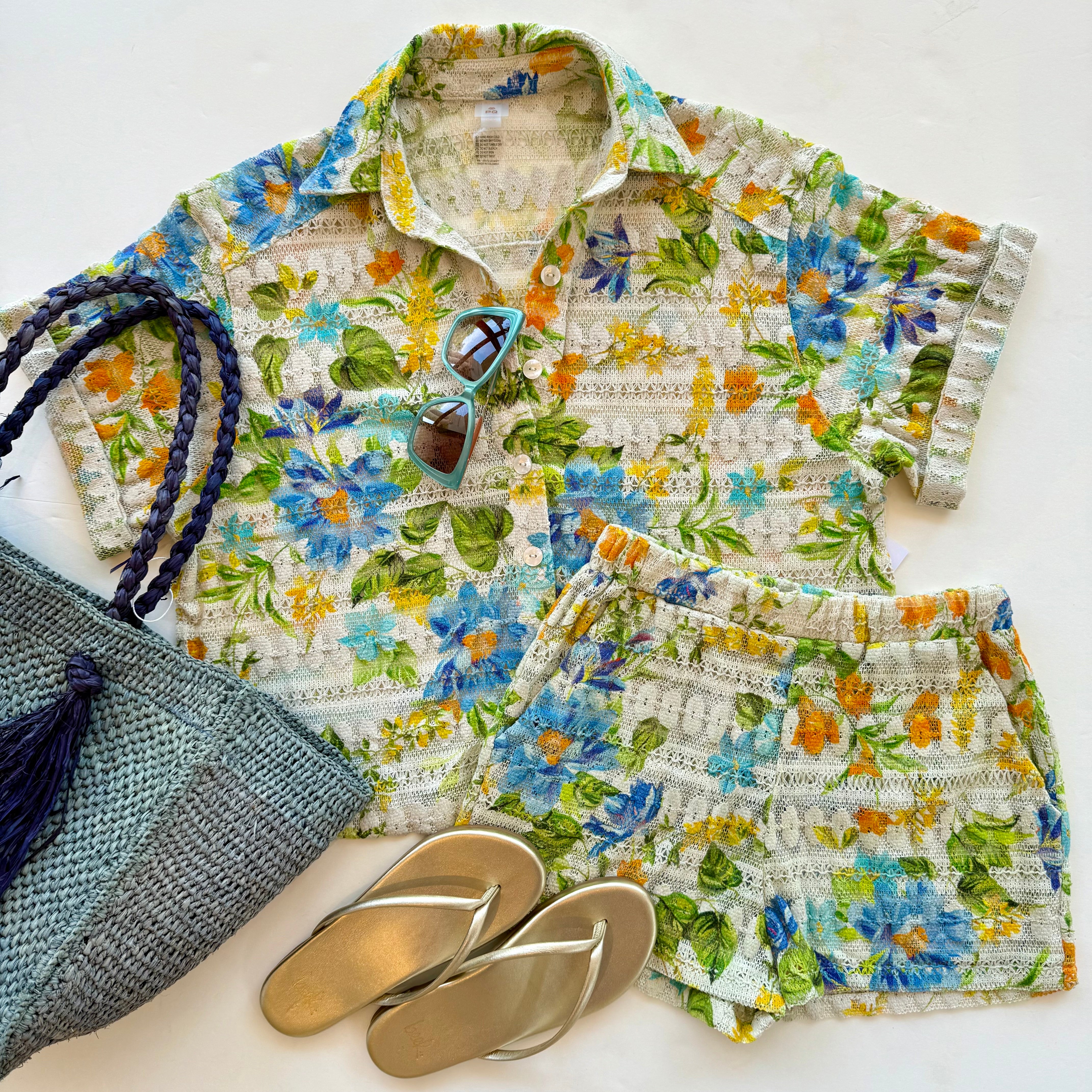 Pq1272 SET - Tropical Shorts Set