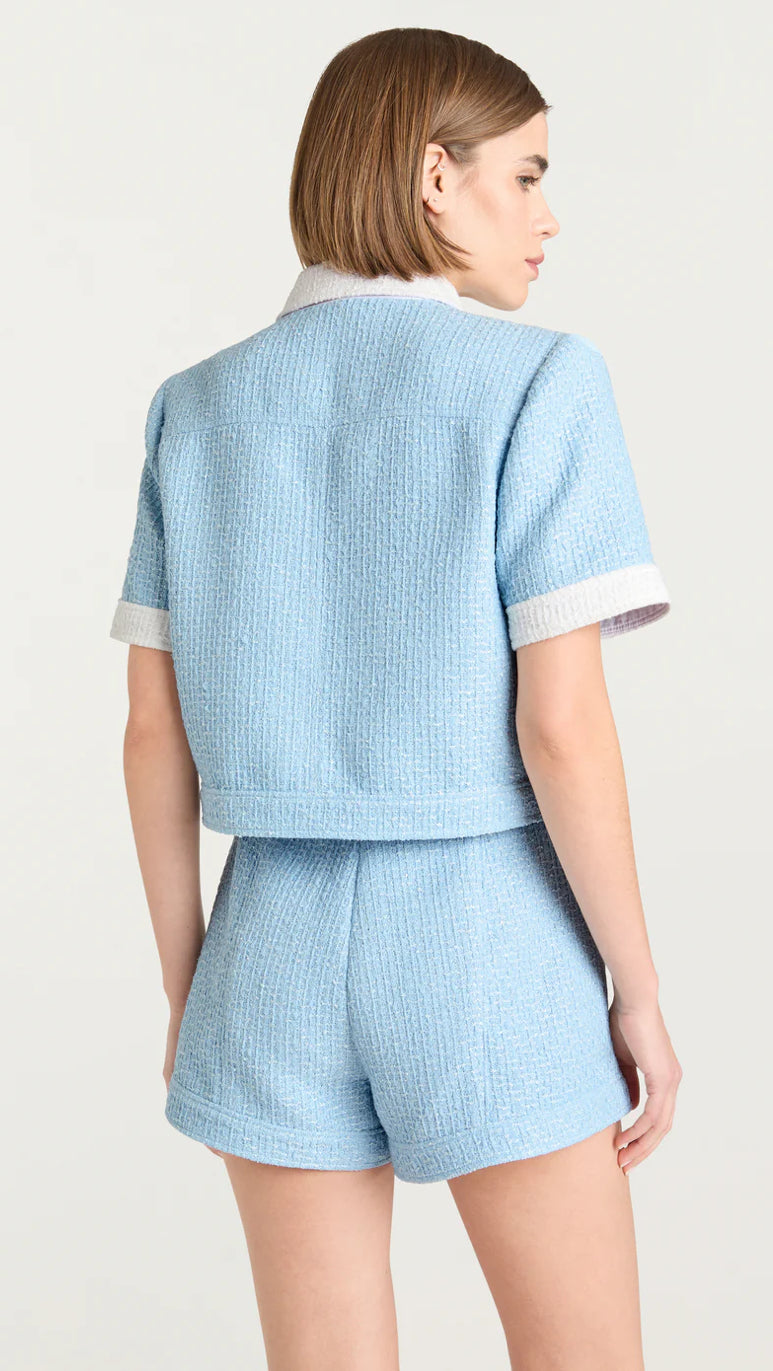 Cizp110278 Sky Tweed Shorts