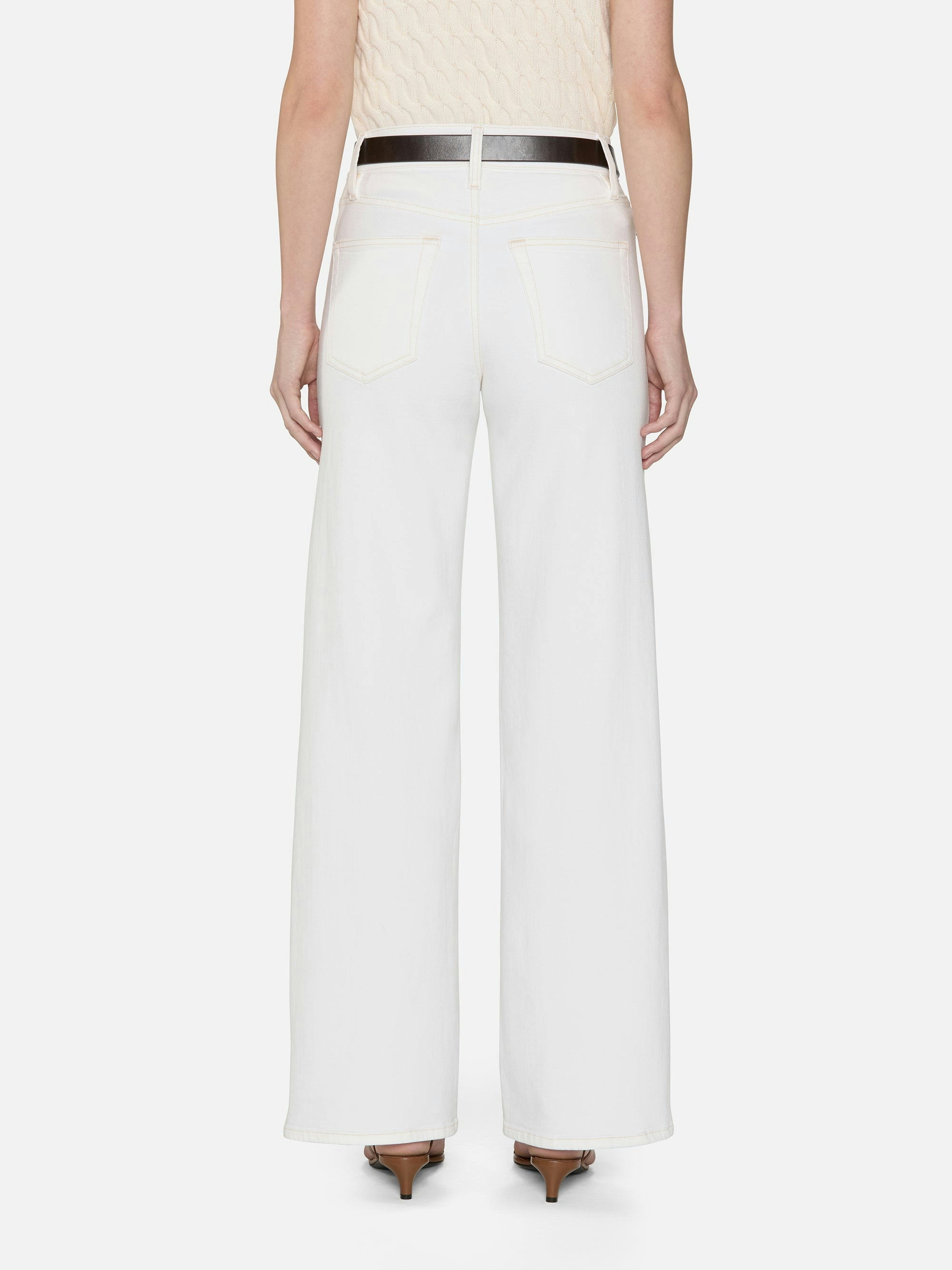 Frlsp238 Slim Palazzo - White