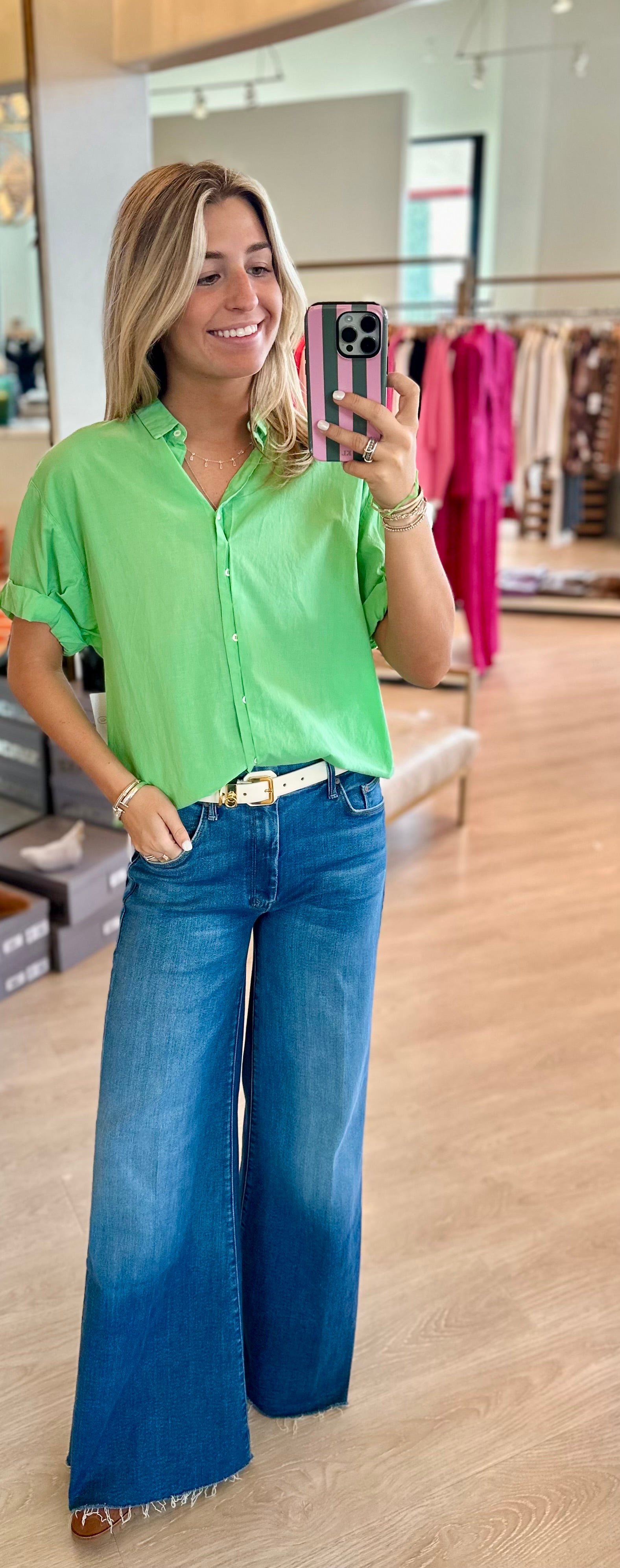 Xix5ctp Mint Poplin Top