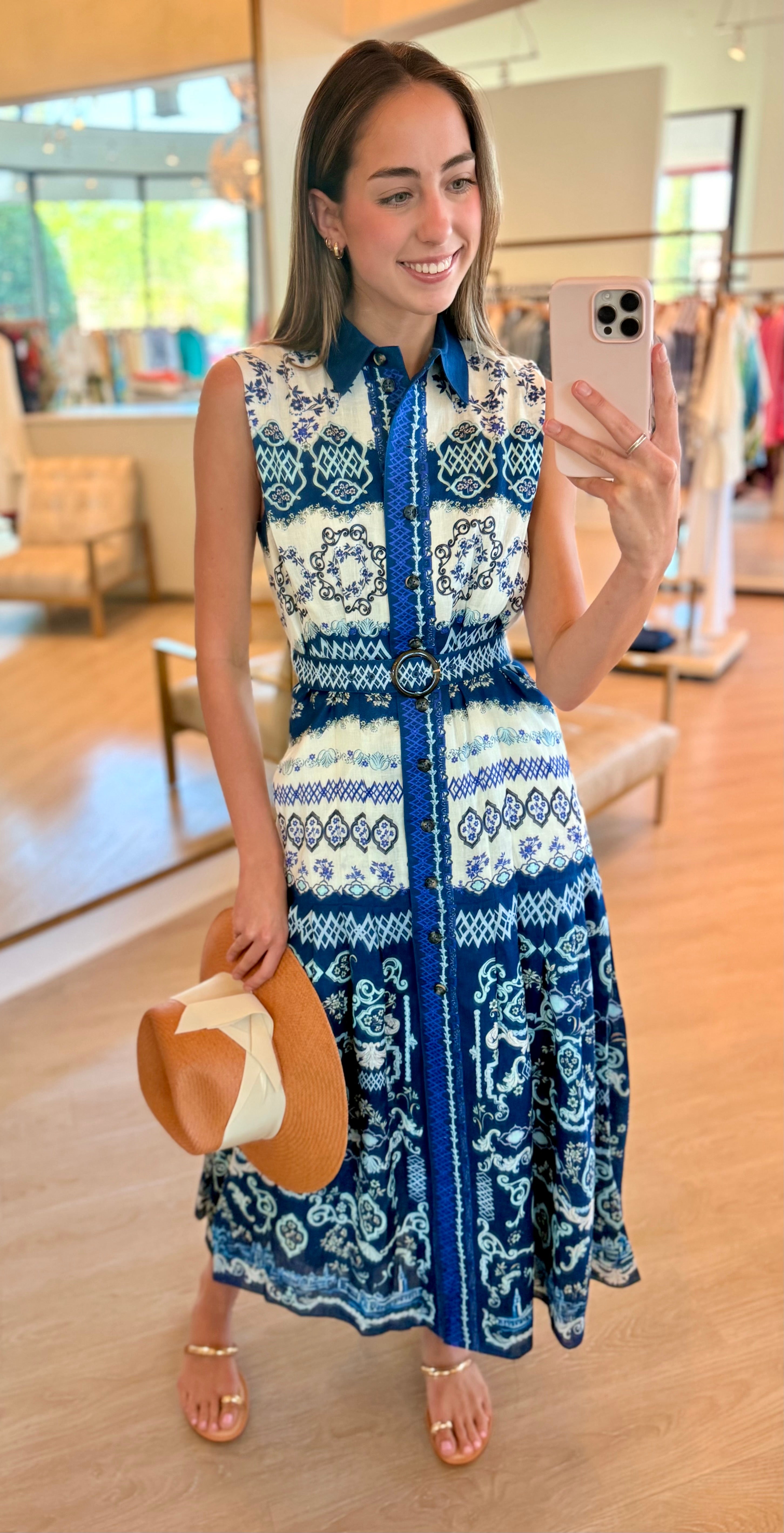Sa11130 Riviera Linen Midi Dress