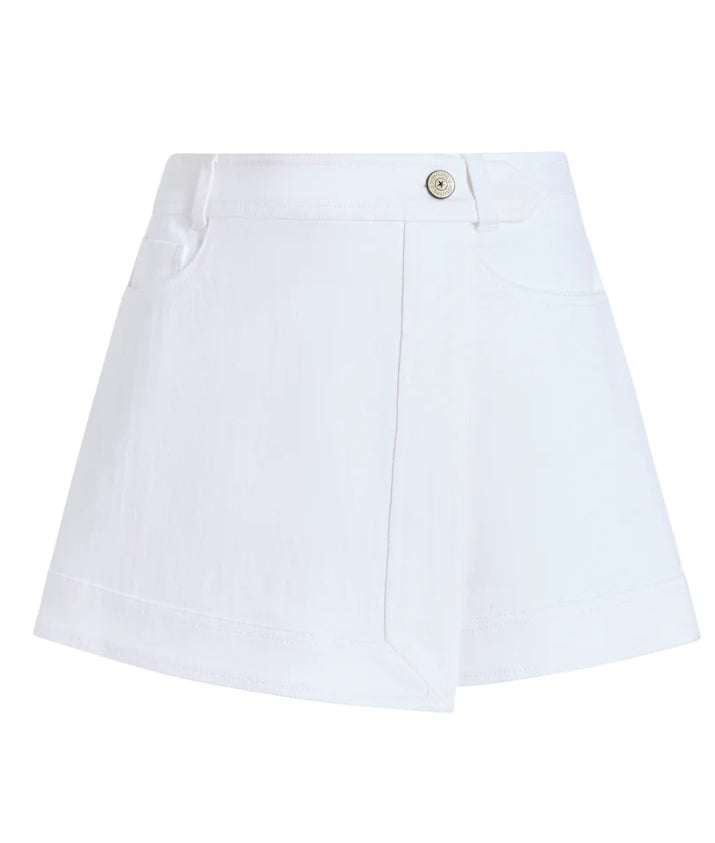 Cizs49534 White Denim Skort