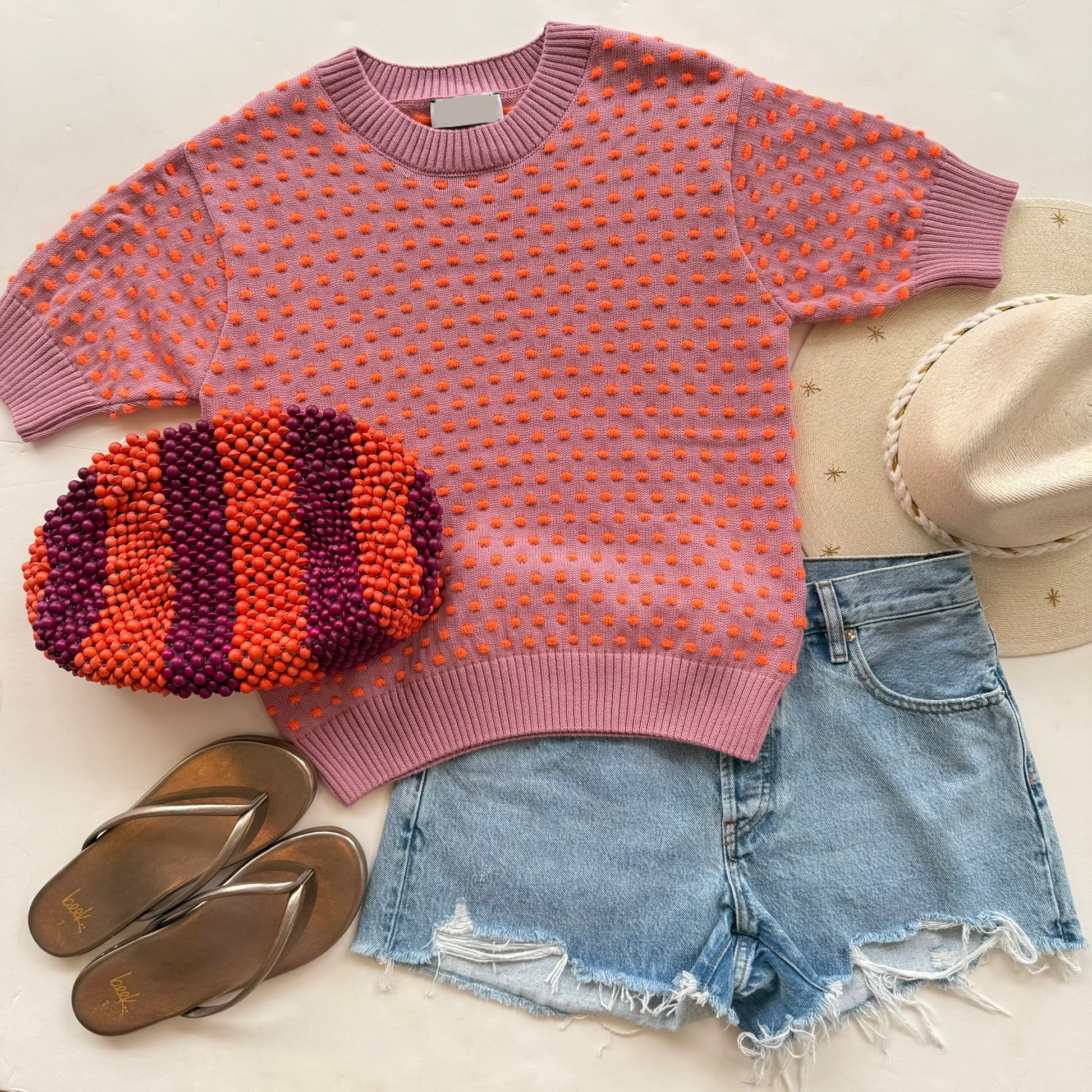 Eshopes Polka Dot Jacquard Sweater