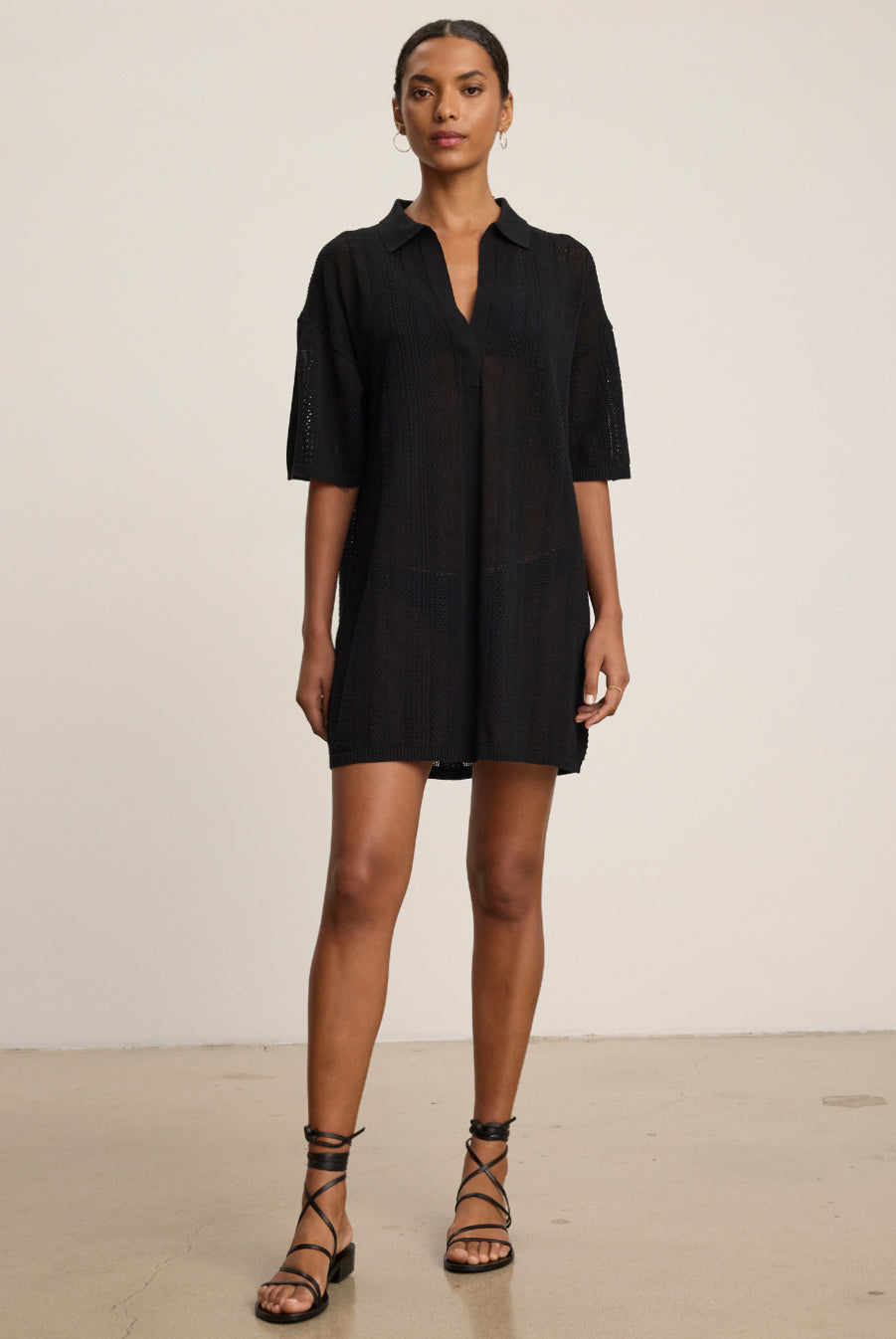 Vemila Black Tunic Coverup Dress