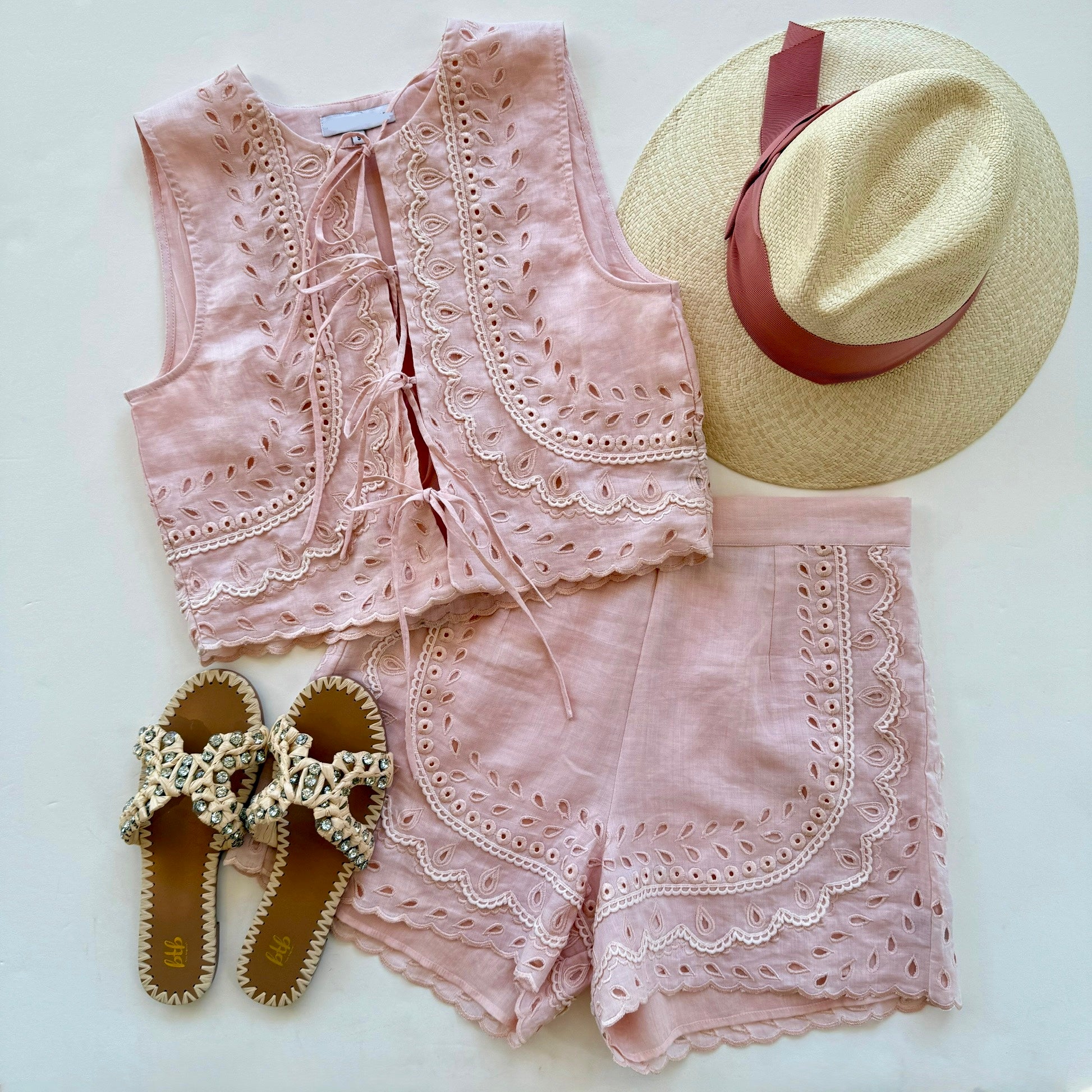 Ka7050 Blush Embroidered Vest