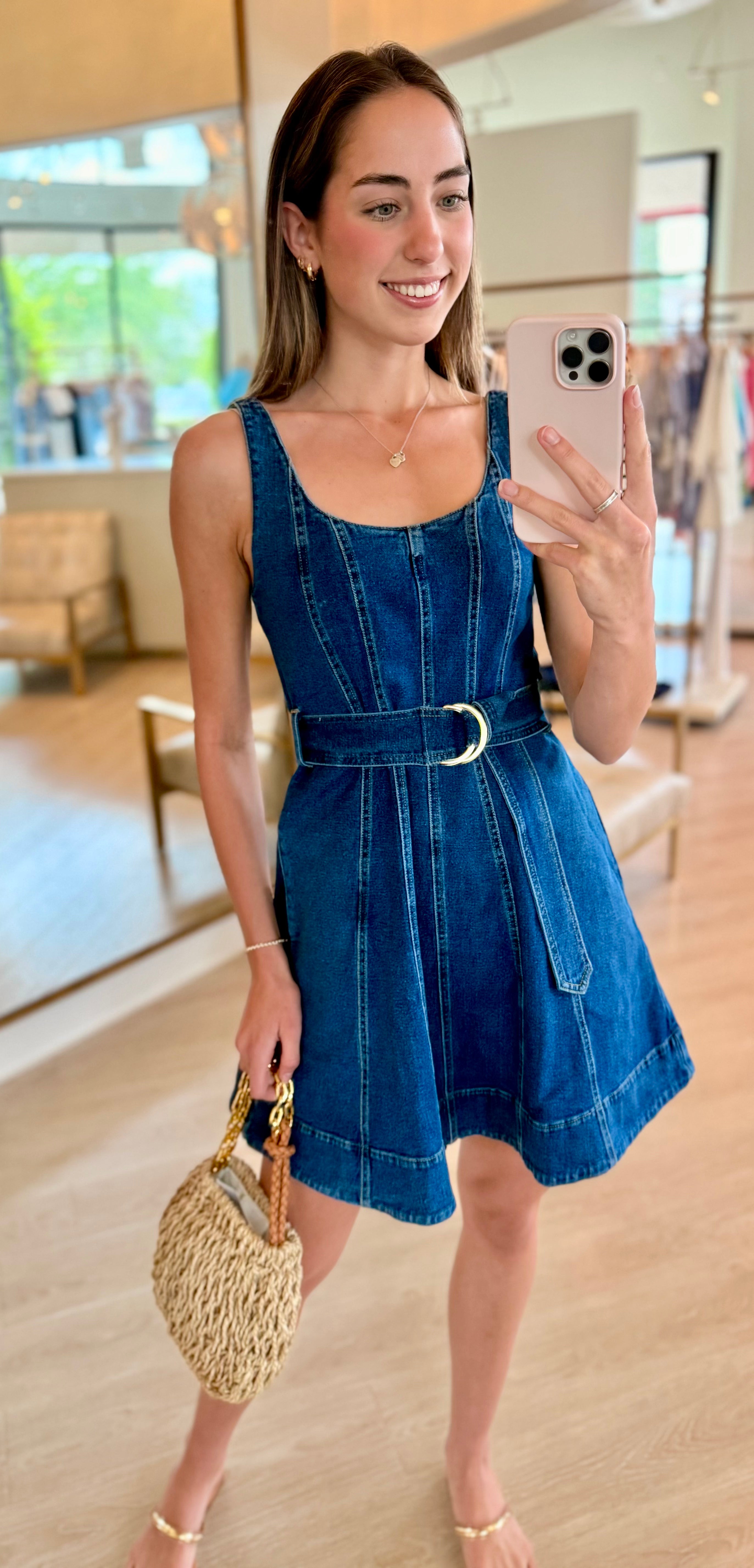 Ka3384 Washed Denim Dress