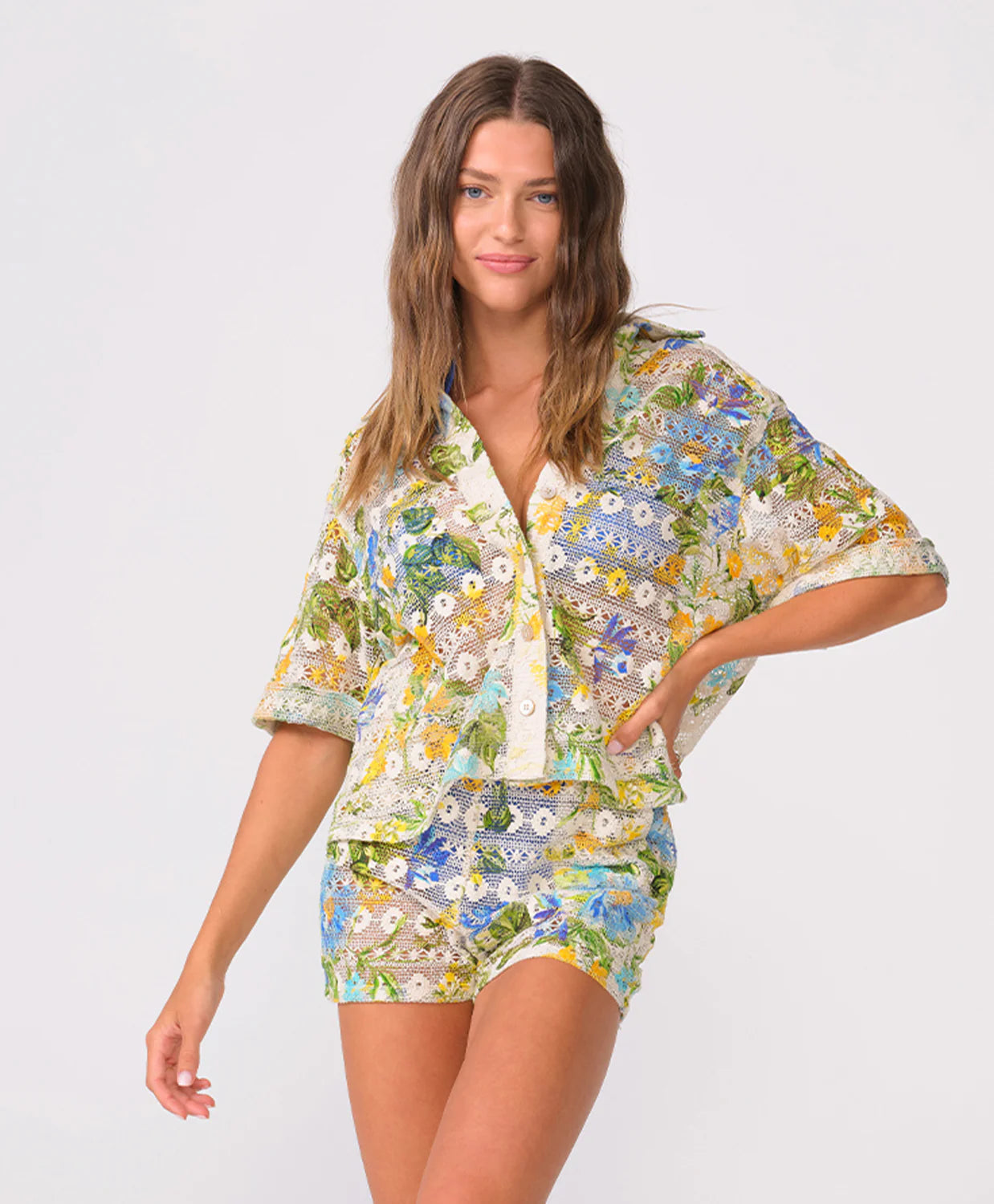 Pq1272 SET - Tropical Shorts Set