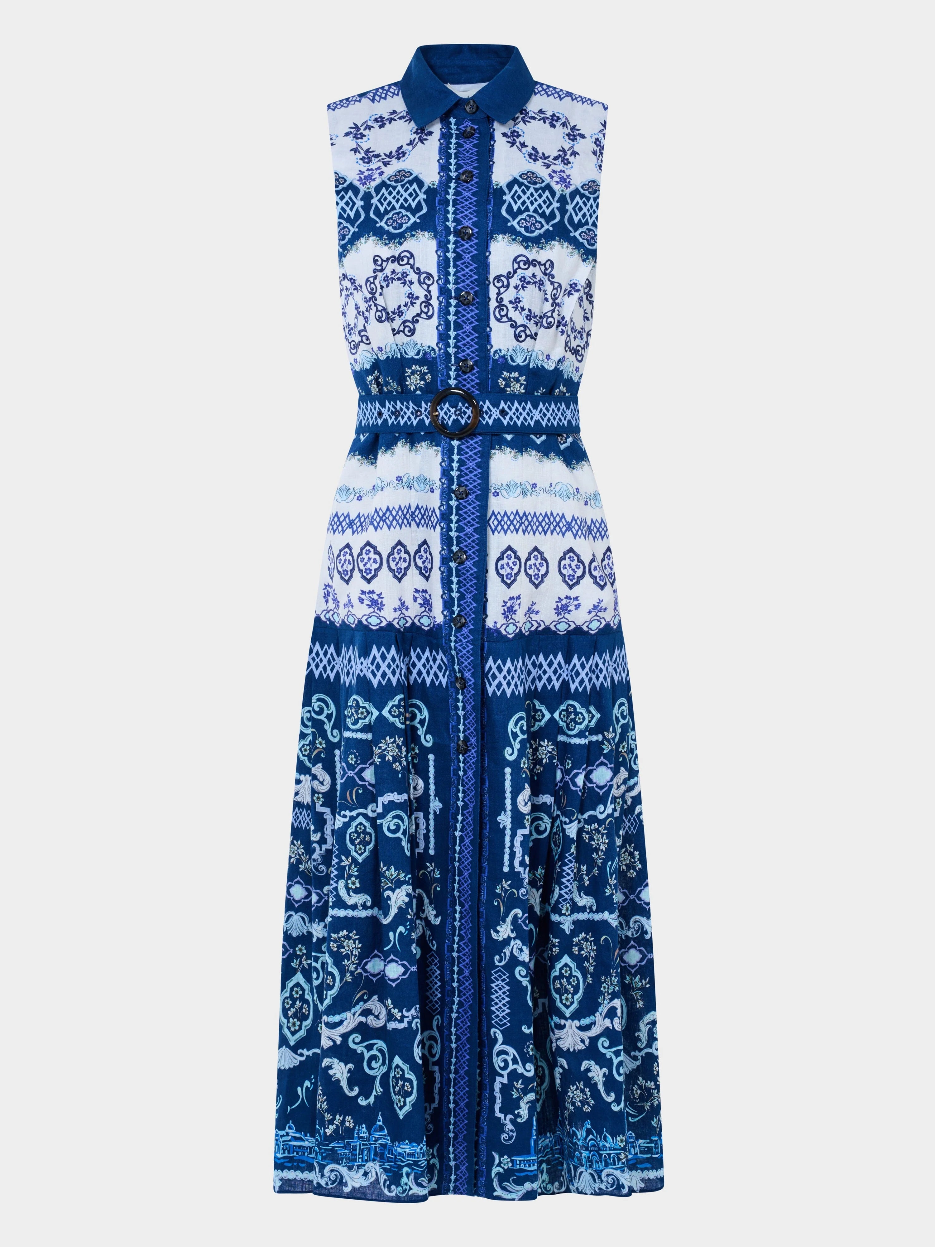 Sa11130 Riviera Linen Midi Dress