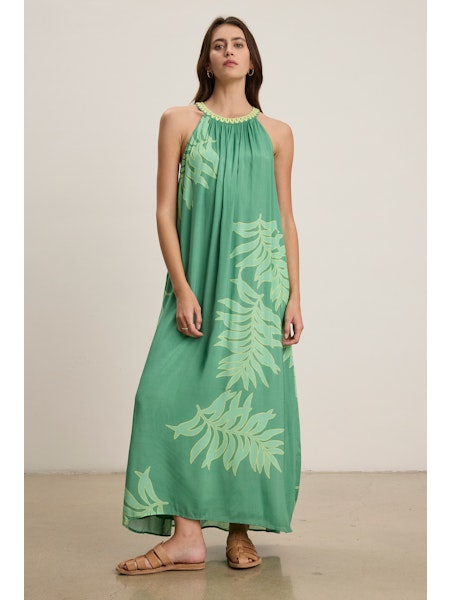 Veodessa Palm Print Maxi Dress