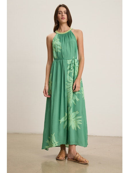 Veodessa Palm Print Maxi Dress