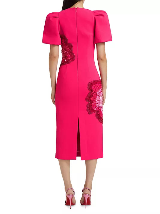 Re1627 Raspberry Midi Dress