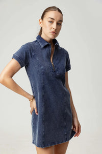 Su108 Denim Zip Up Dress