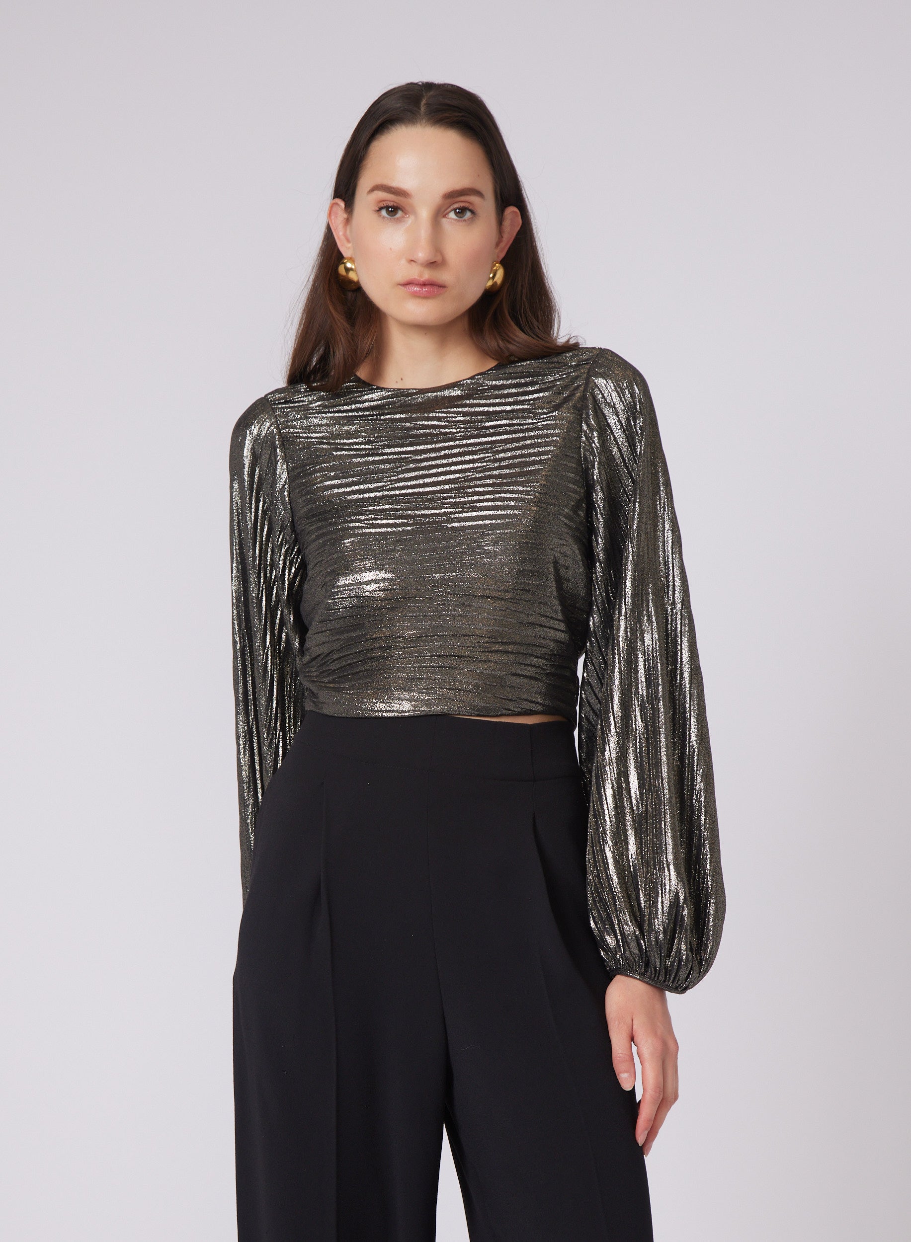 Gigf411 Metallic Space Print Top