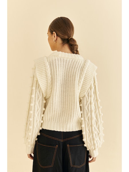 Fa312594 Farm Rio Braided Sweater