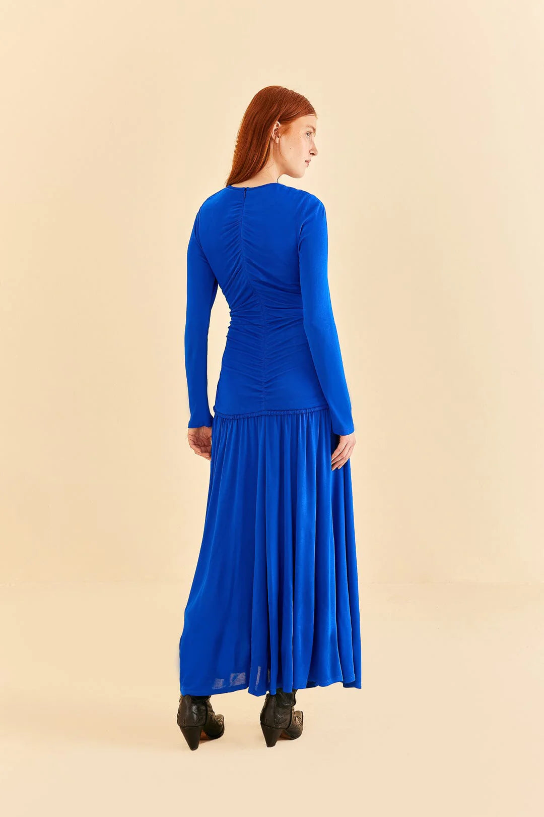 Fa315988 Farm Rio Bright Blue Midi Dress