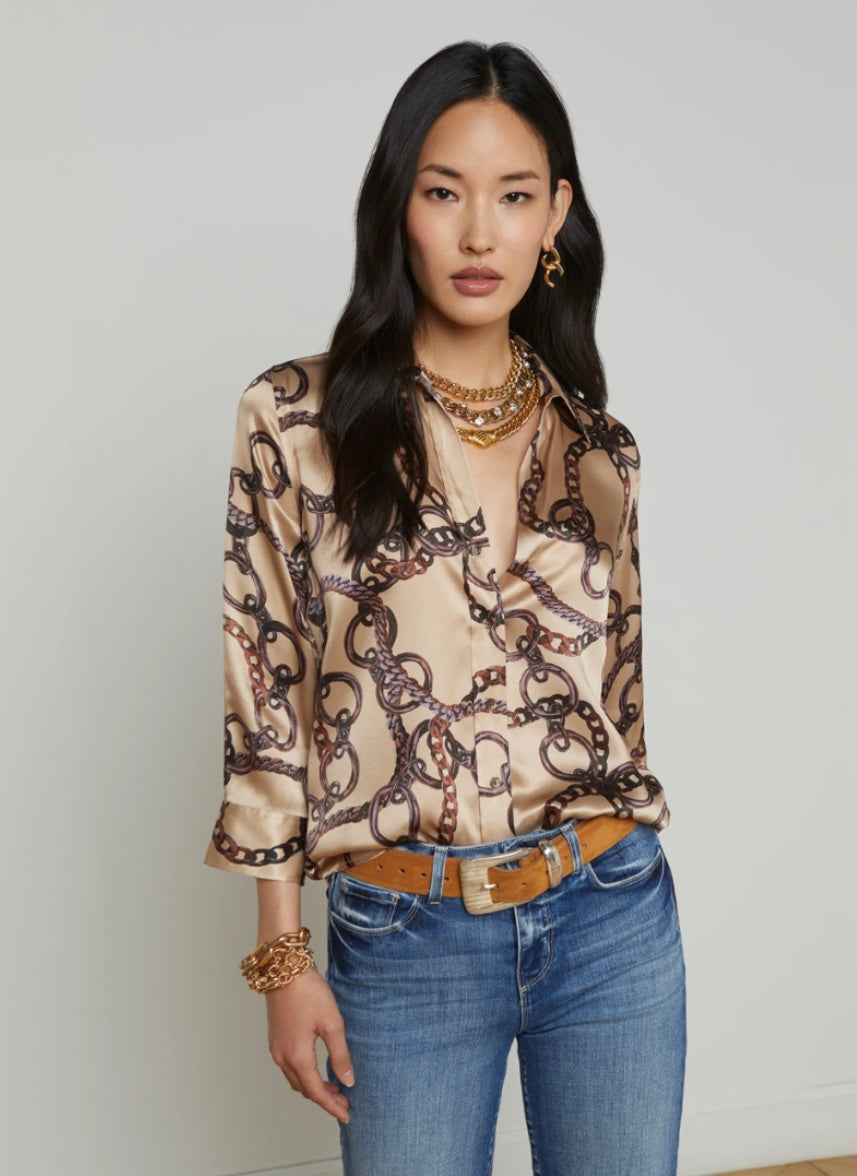 La40126 Chain Silk Top