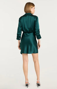 Cizd2676 Jade Faux Wrap Silk Dress