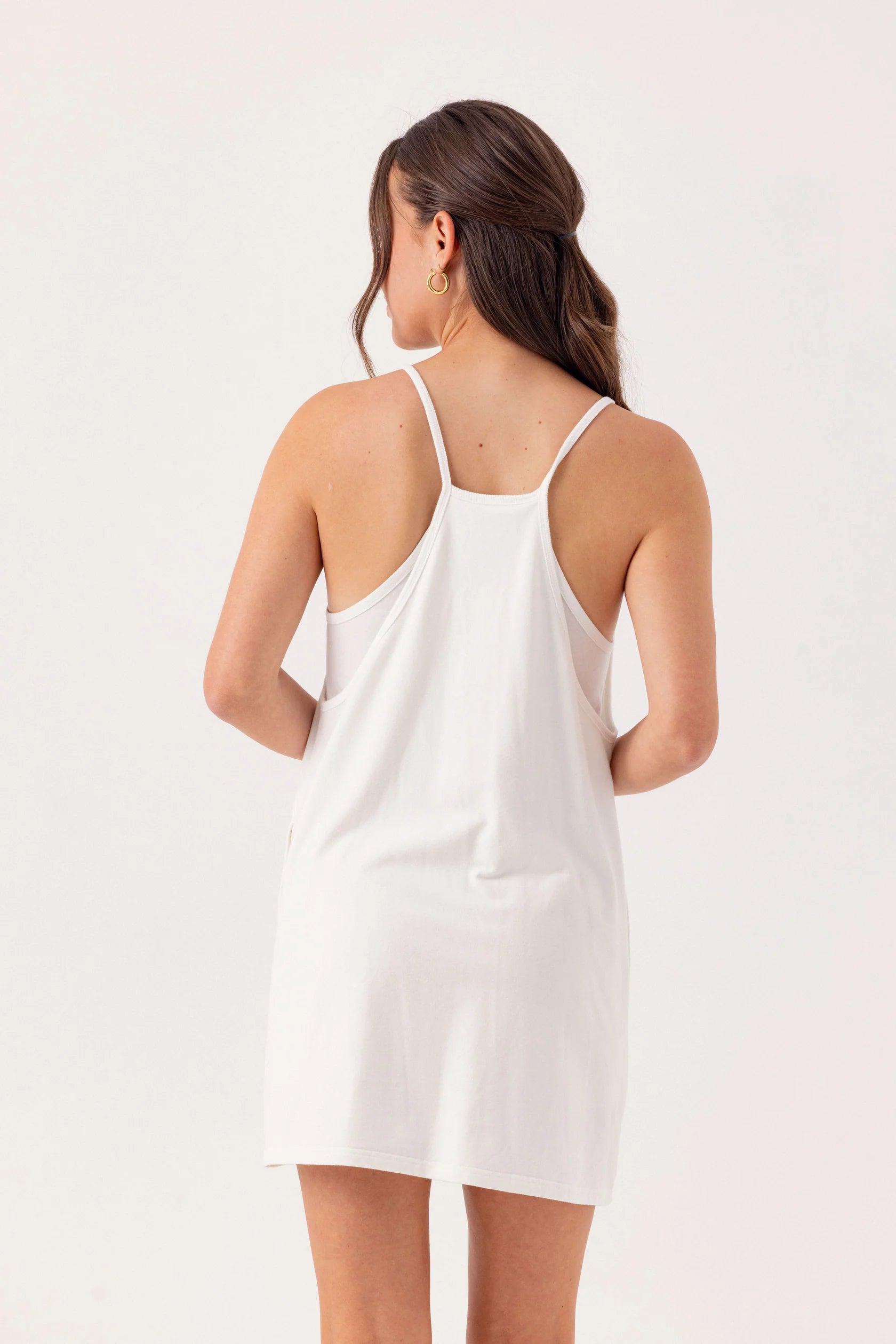 Su048 White Romper Dress