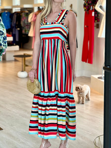Fa317658 Color Stripes Maxi Dress