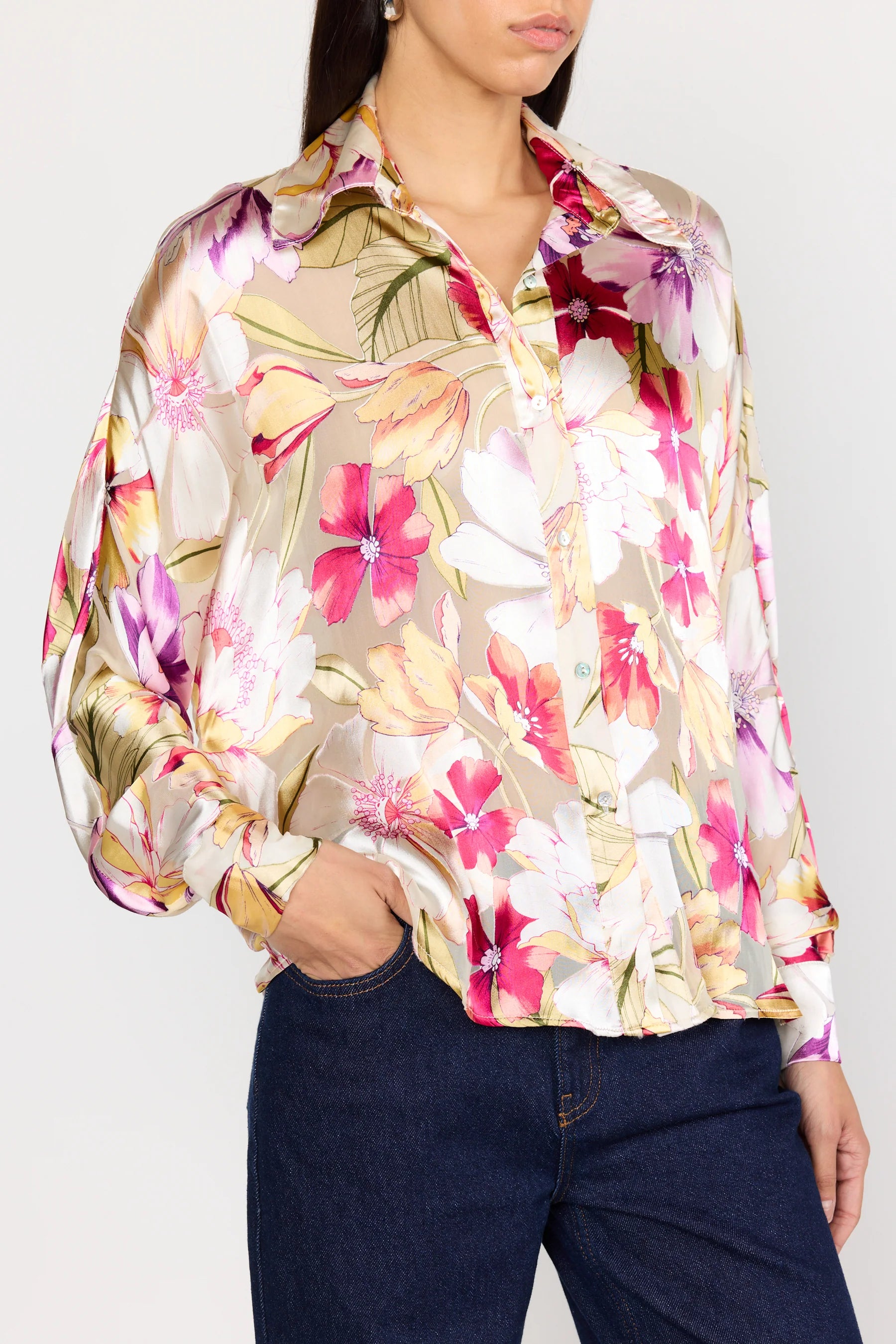 Ch214 Floral Burnout Blouse