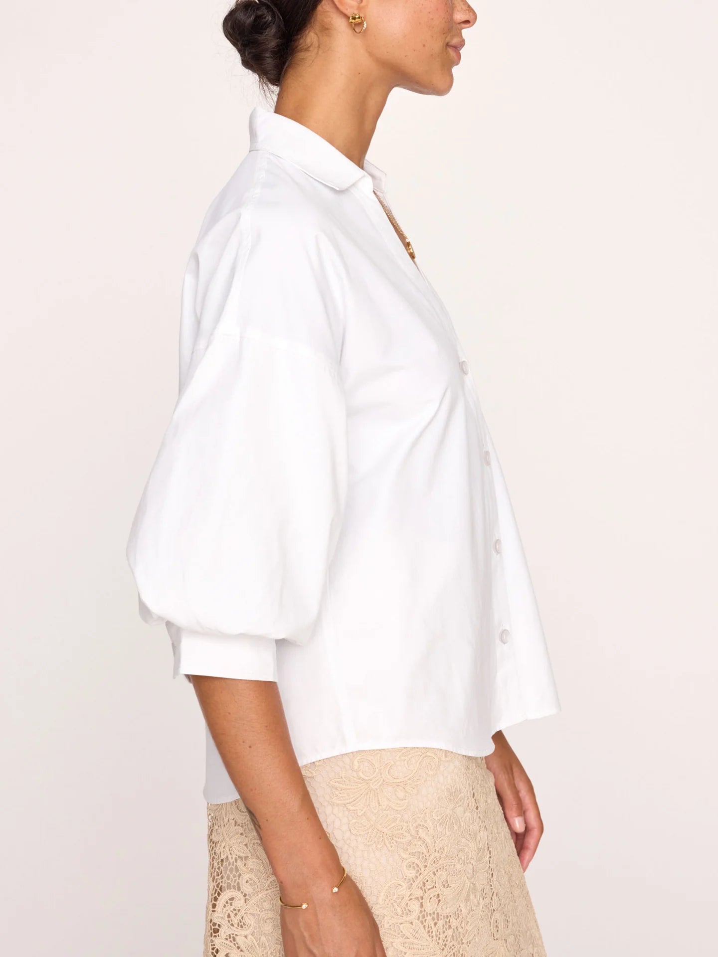 Brjcp4219 White Poplin Top