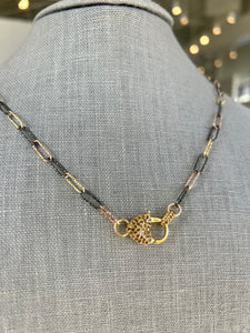 Kln2 Diamond Heart Lock Necklace
