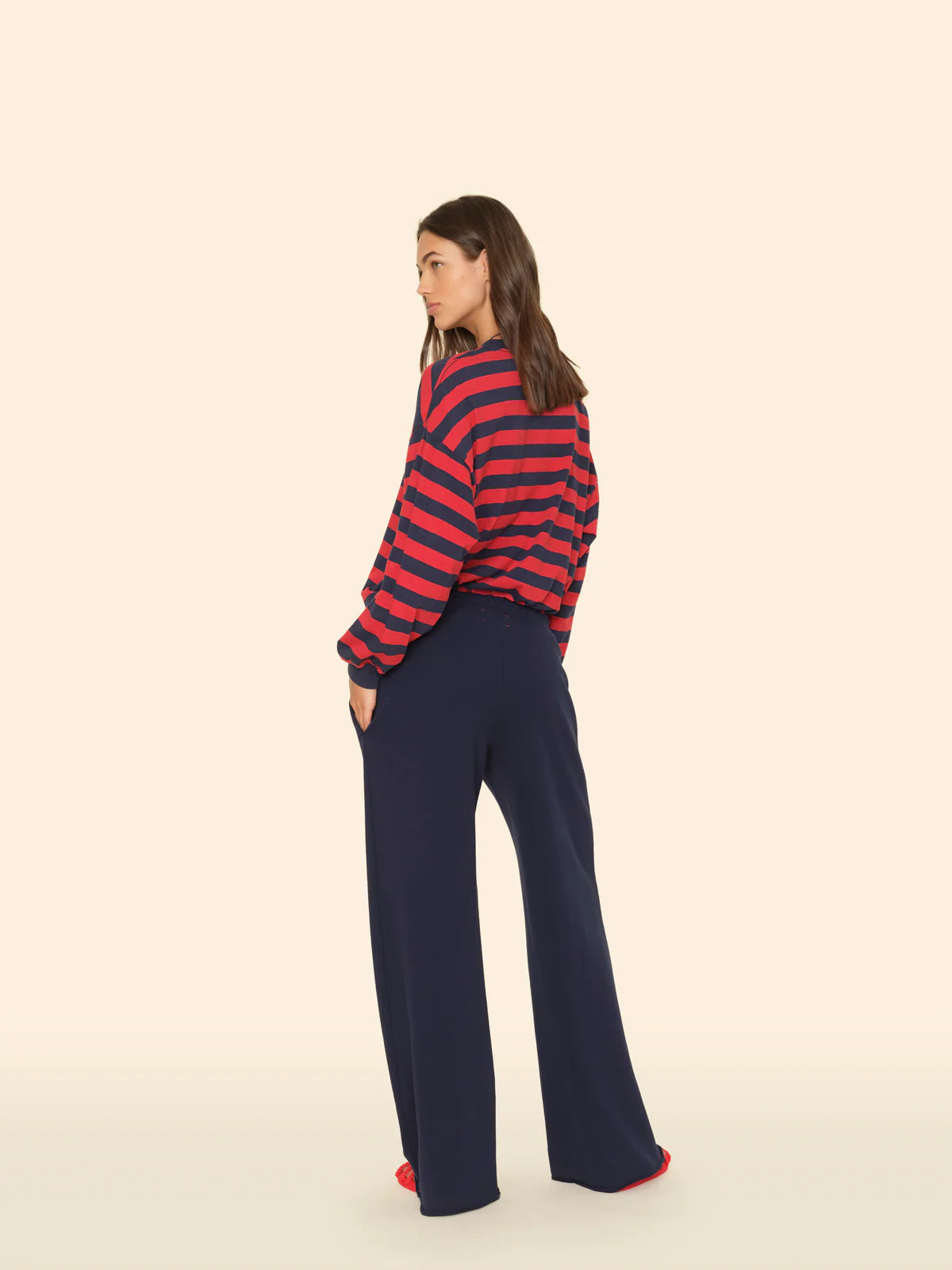 Xix8wfp002 Navy Wide Leg Pant