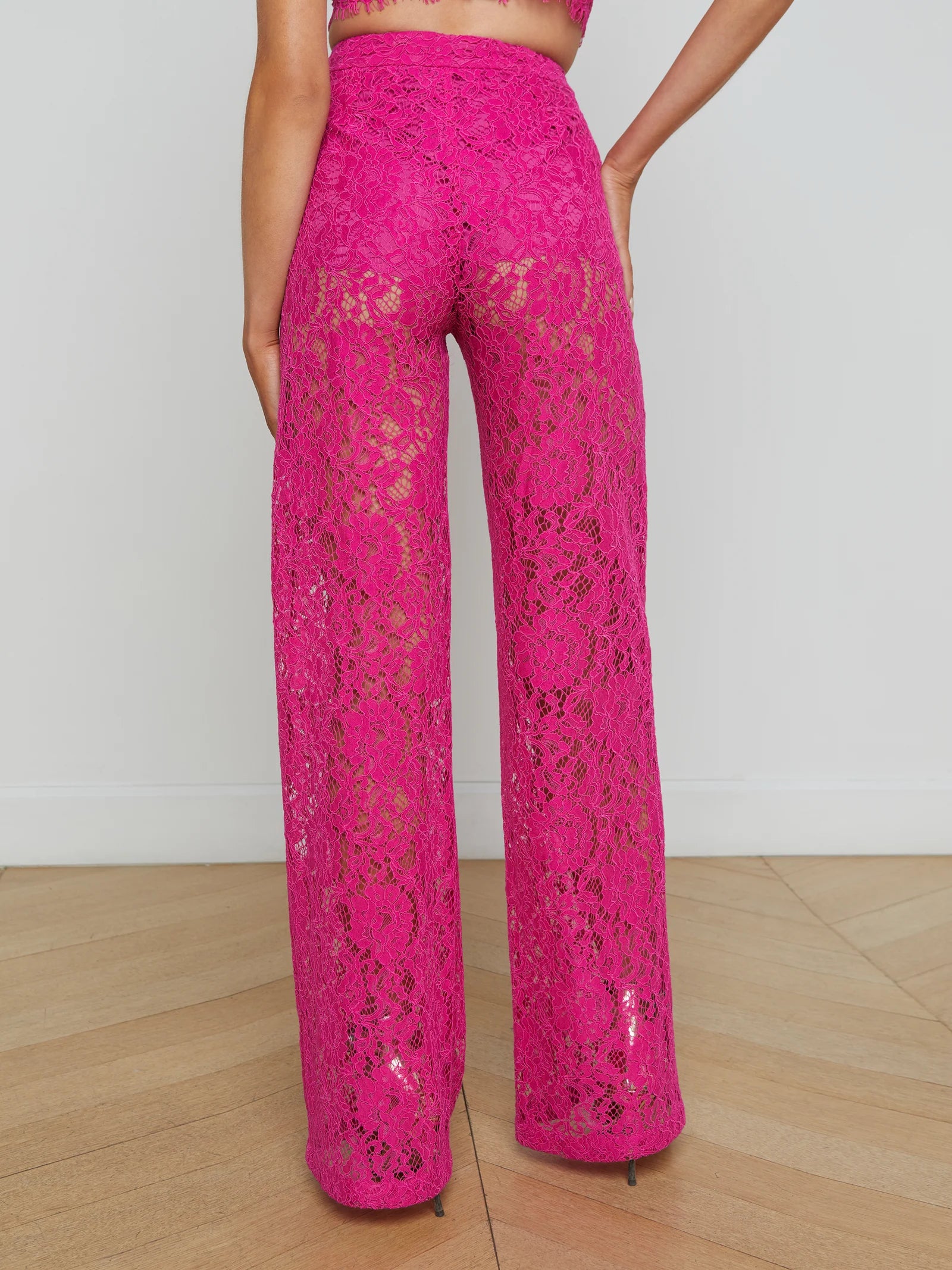 La2911 Pink Lace Trousers