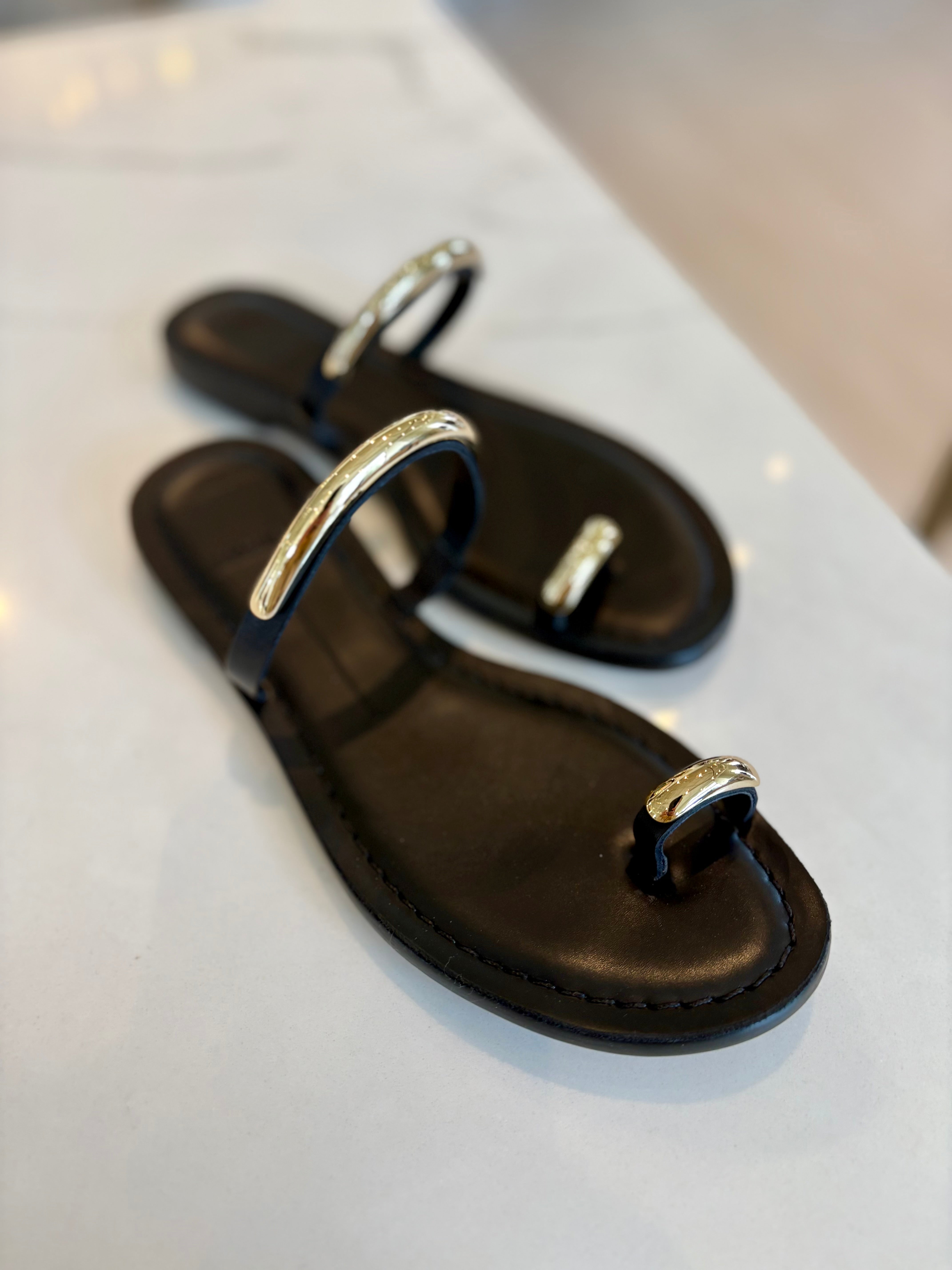 Black Leather Sandal