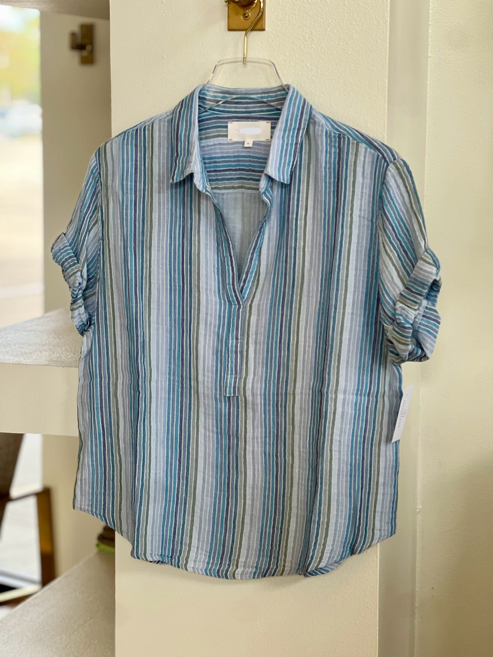 Xix5gcs001 Multi Blue Stripe Button Up