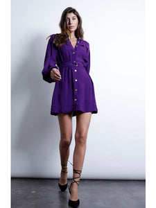 Ka3603 Violet Belted Dress