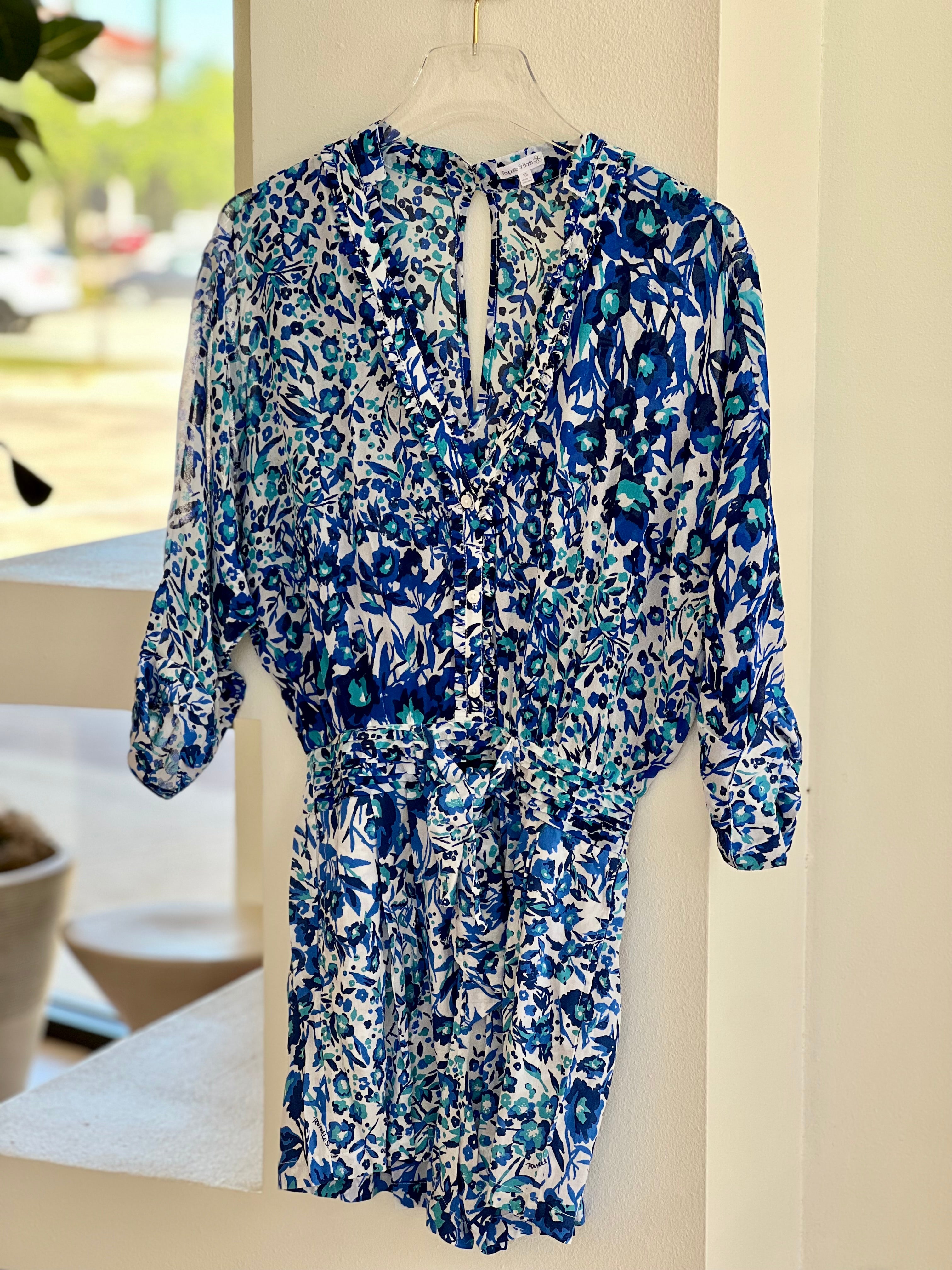 Poazia Blue Floral Romper