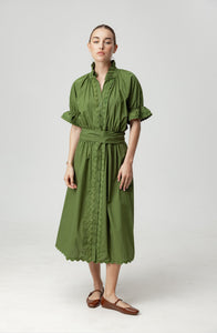 Su158 Evergreen Ric Rac Midi Dress