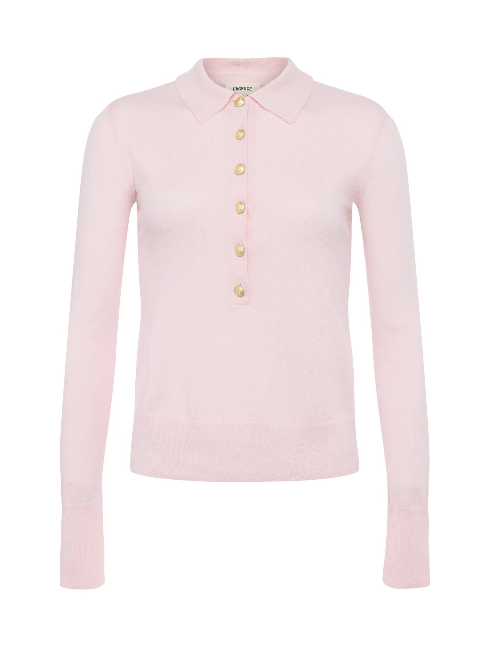 La8876 Pale Pink Collared Sweater