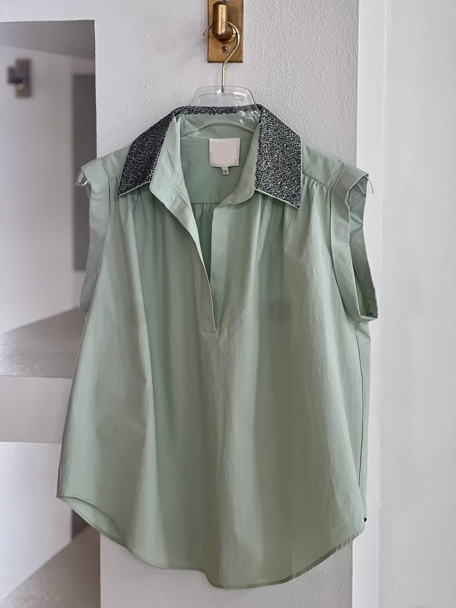 As3006 Green Embellished Shirt