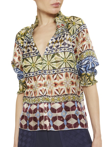 Ra2003 Printed Silk Top