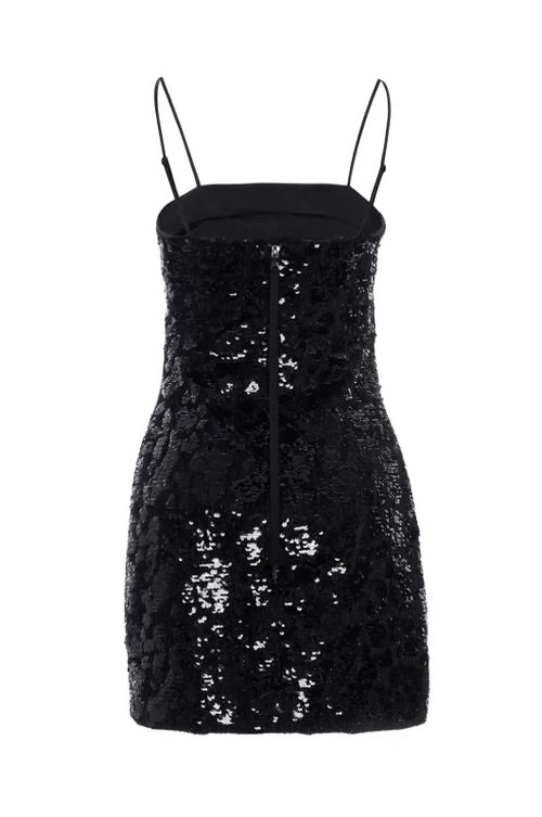 Le3119 Le Superbe Black Sequin Tux Dress