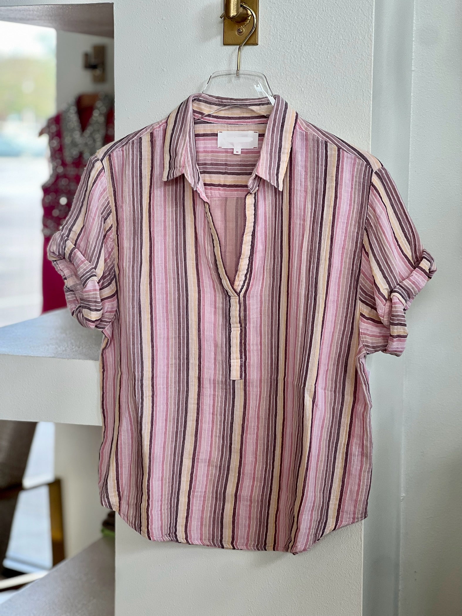 Xix5cgs001 Multi Pink Stripe Button Up