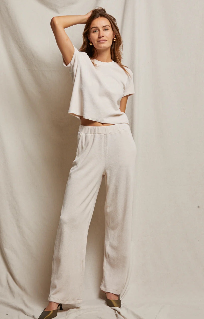 Peb78 Cream Velour Sweatpant