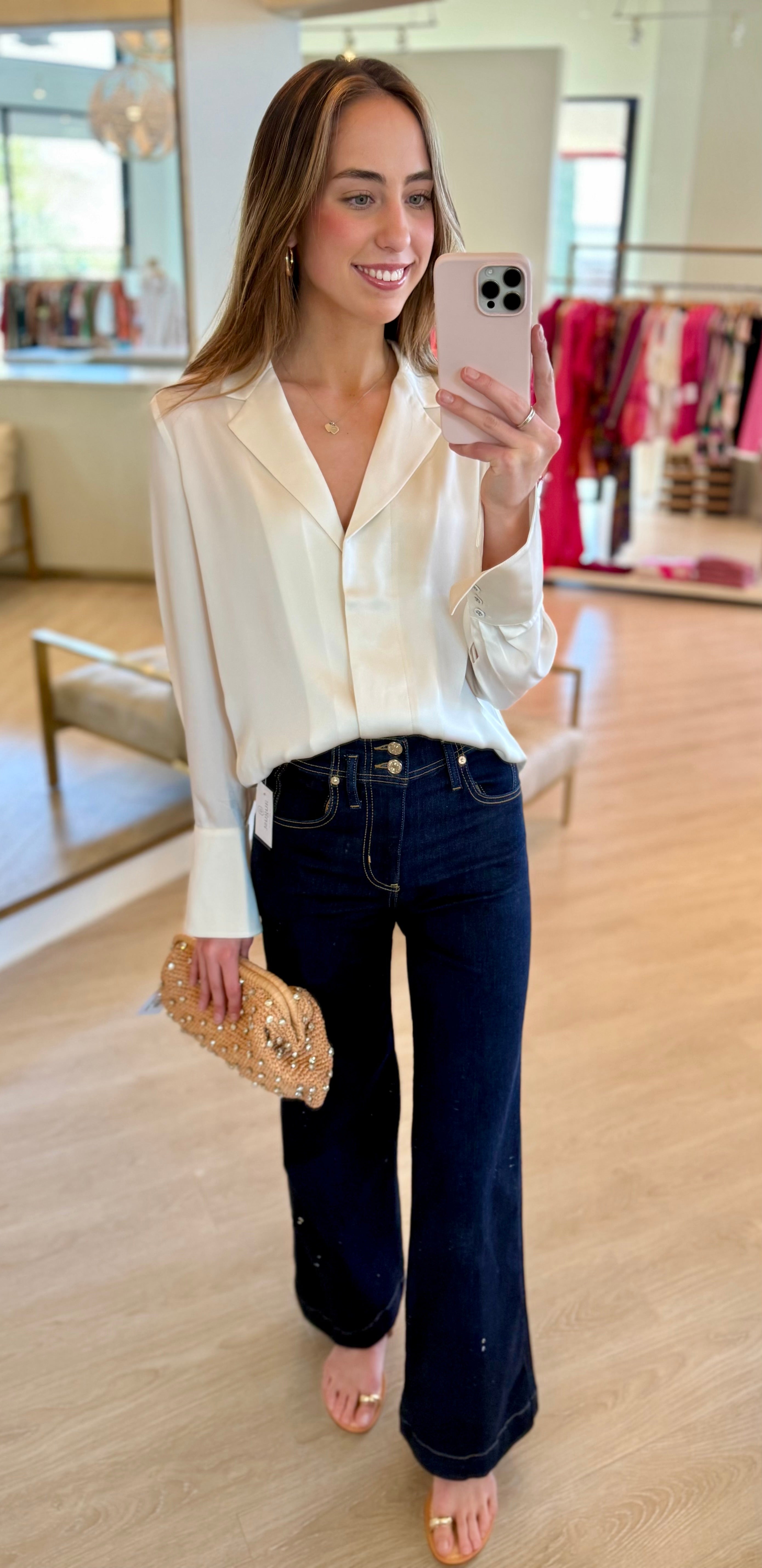 Fa1063 Ivory Bell Sleeve Blouse