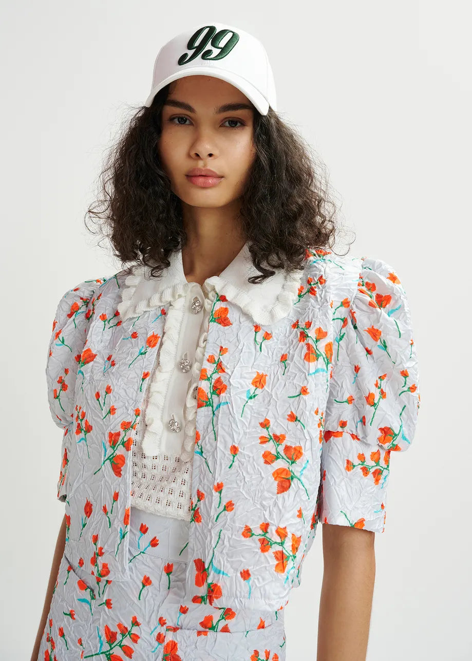 Eshosha Floral Puff Sleeve Jacket