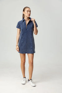 Su108 Denim Zip Up Dress